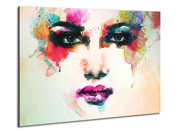 Rainbow Face Metal Print
