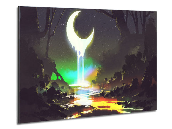 Lava Moon Melting Into The River Metal Print