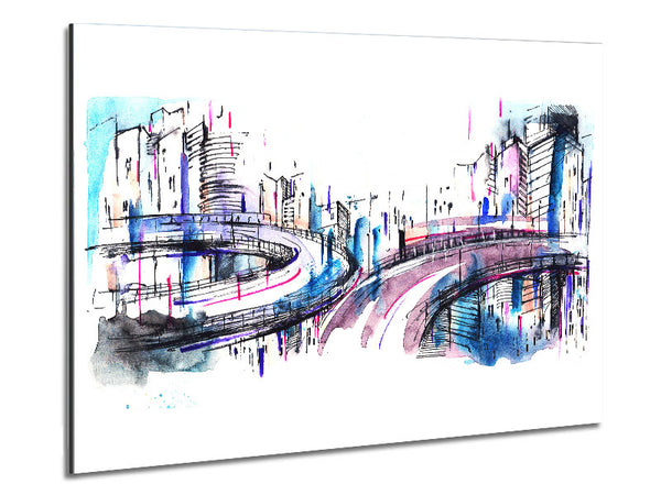 Ring Roads Through The City Metal Print