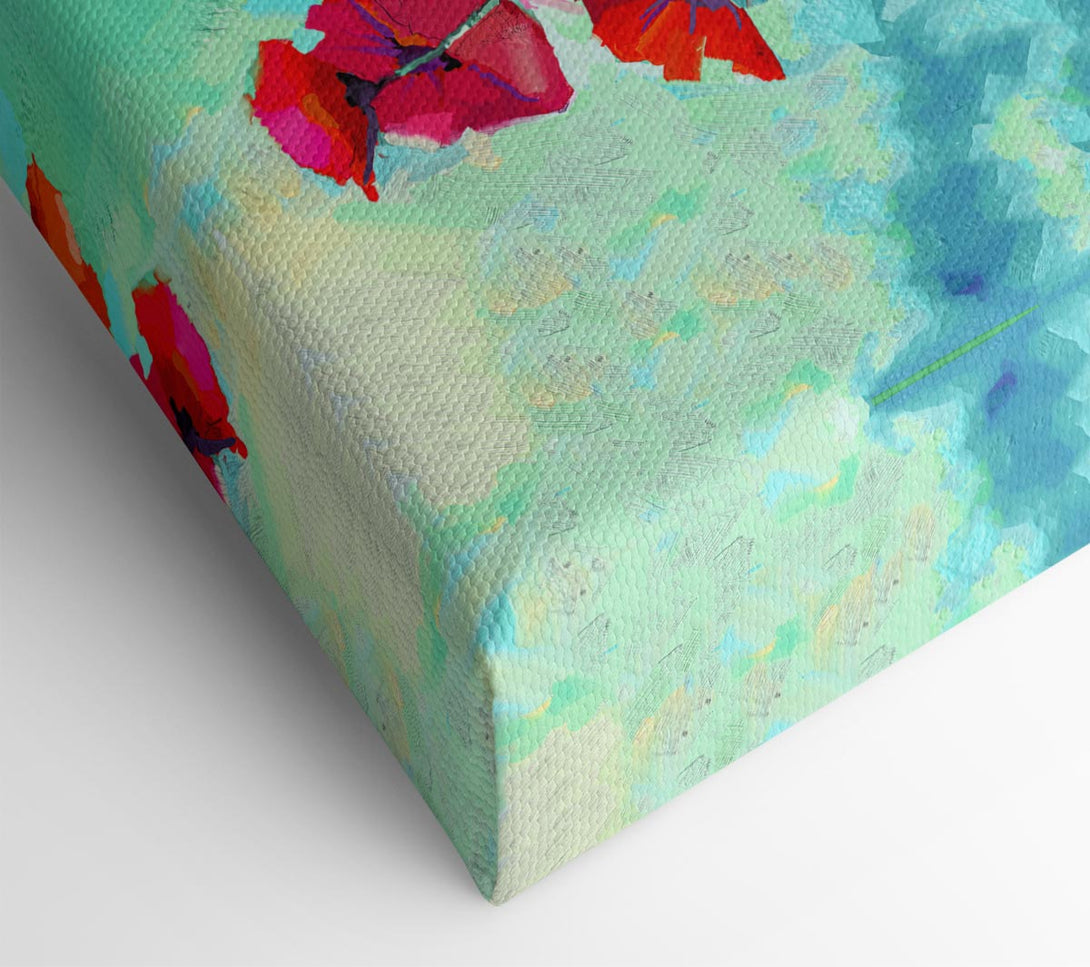  A Canvas Print of Poppy Vase Beauty Canvas Wall Art