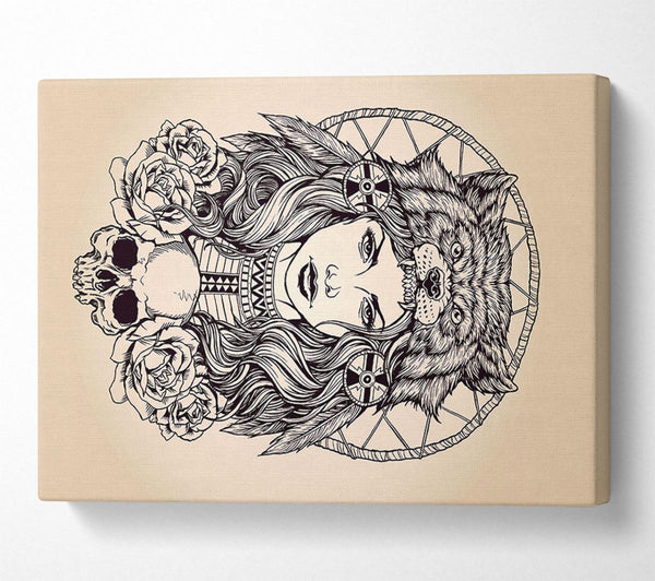  A Canvas Print of Indian Bear Woman Canvas Wall Art