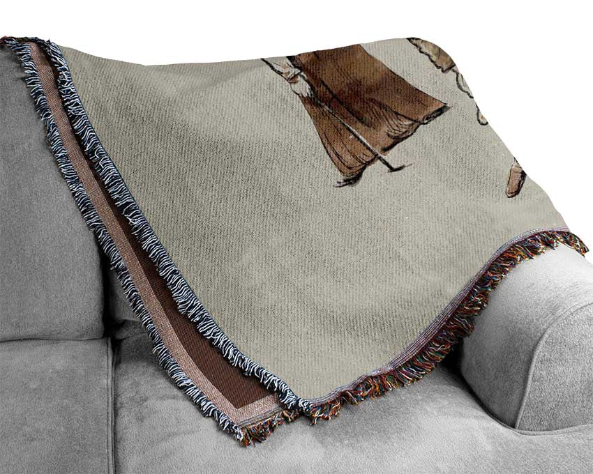 When Golf Began Woven Blanket