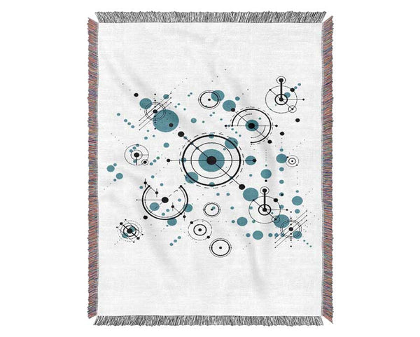 Circles Of Connections Blue Grey Woven Blanket