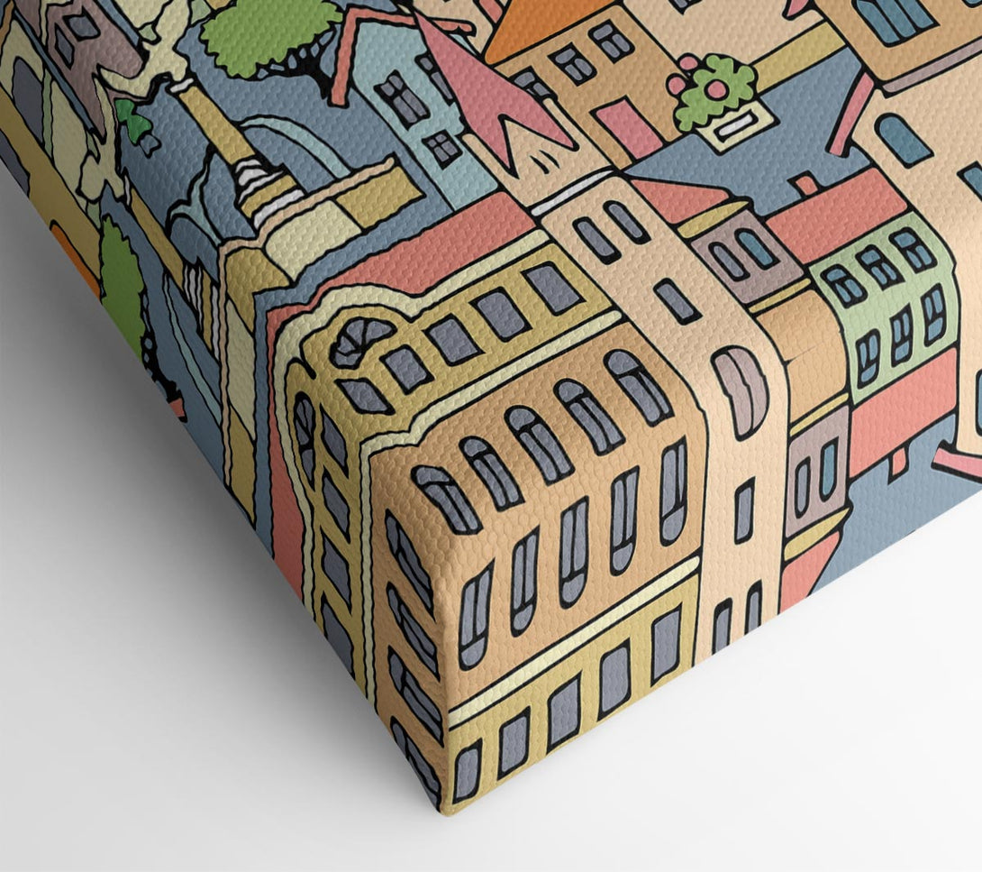  A Canvas Print of Town Houses Canvas Print