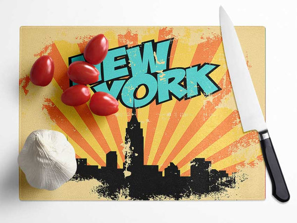 New York Son Beams Glass Chopping Board