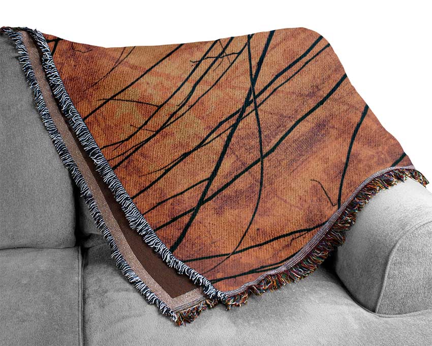 Through The Winter Trees Woven Blanket