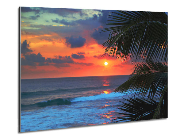 Stunning Blue Ocean Sunset Metal Print