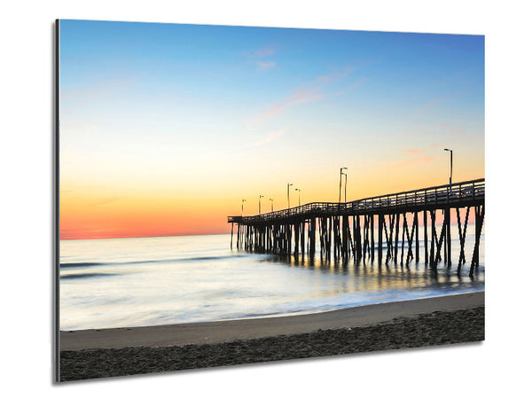 Tranquil Boardwalk Metal Print
