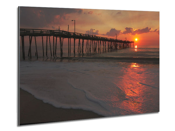 Sunset Pier Metal Print