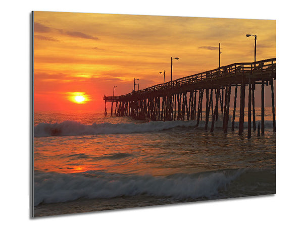 Sunset Waves Metal Print