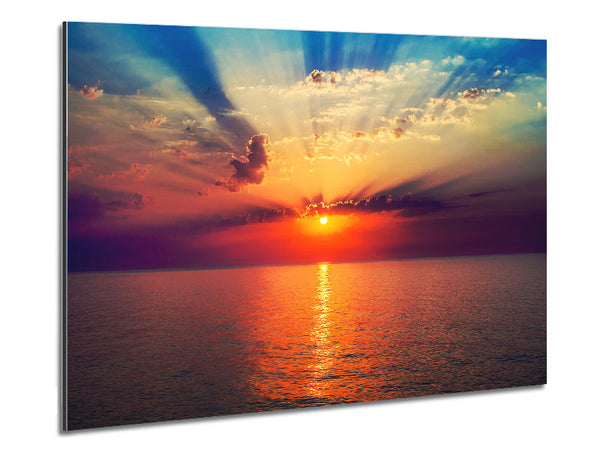 Sunrays Over The Ocean Metal Print