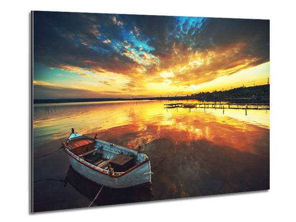 Reflections Of The Sailboat Sky Metal Print