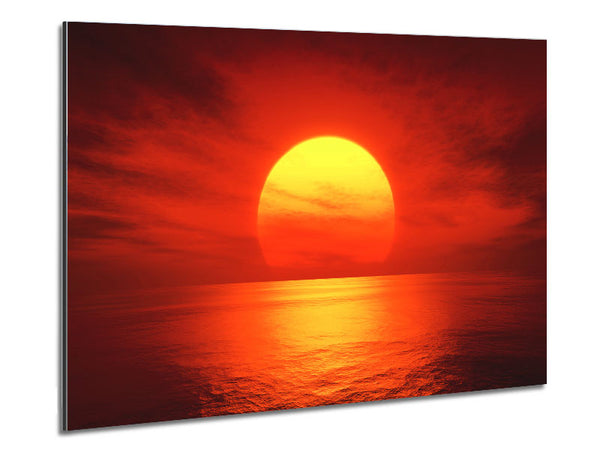 Red Ocean Glow Metal Print