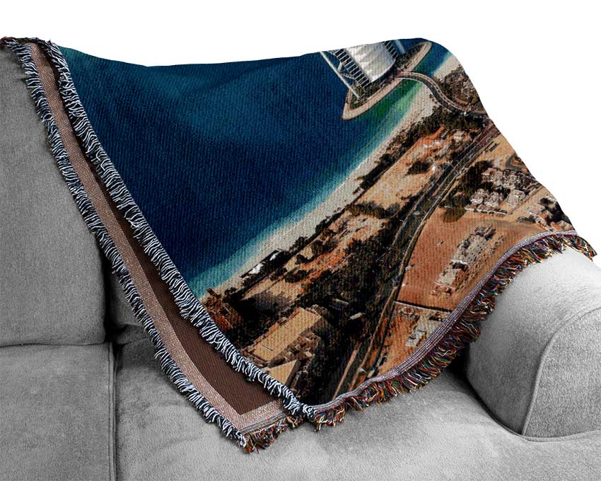 The Coast Line Of Burj Al Arab Woven Blanket