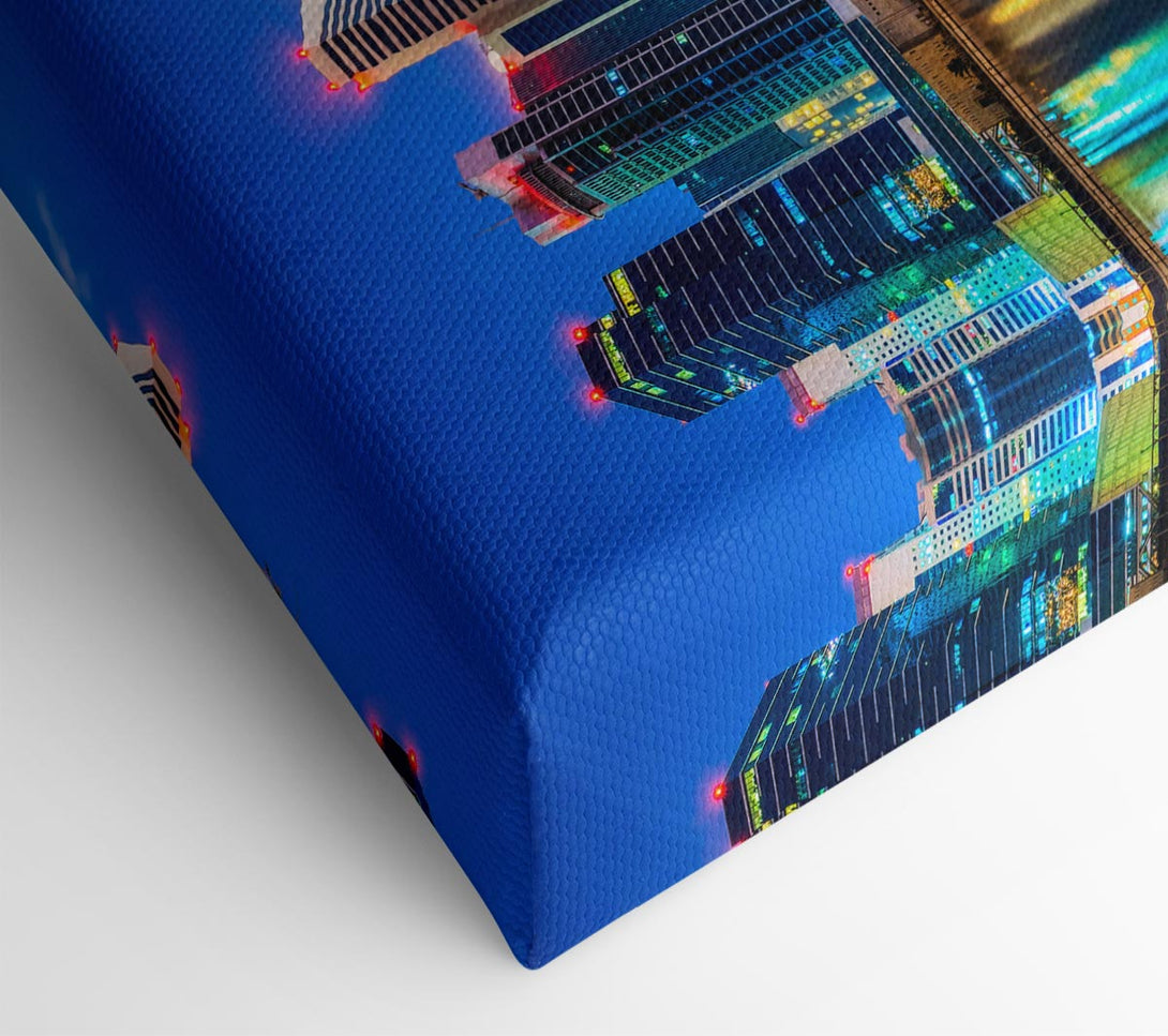  A Canvas Print of Colourful City At Night Canvas Art