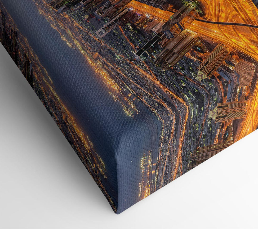  A Canvas Print of Golden Roads Through The City Canvas Print