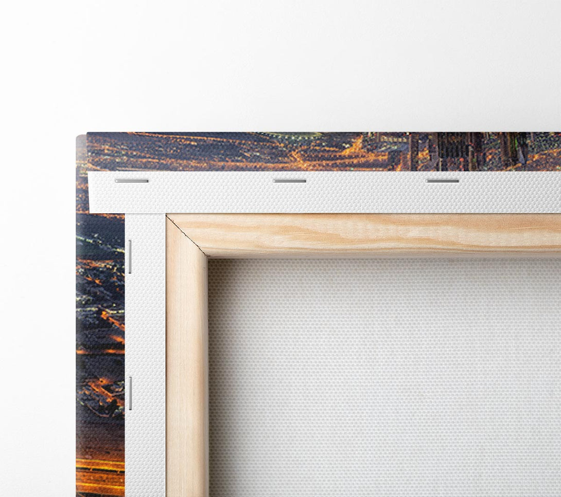  A Canvas Print of Golden Roads Through The City Canvas Print