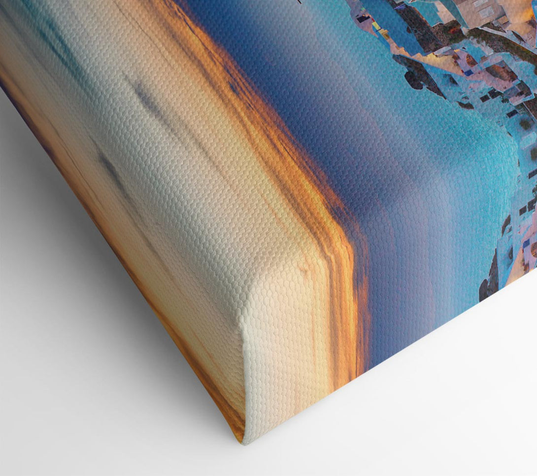  A Canvas Print of Santorini At Sunset Canvas Print