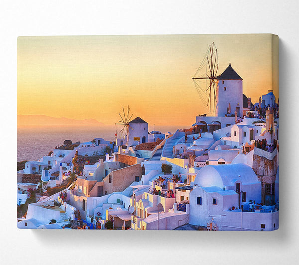  A Canvas Print of Sunset In Santorini Canvas Print