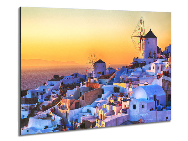 Sunset In Santorini Metal Print