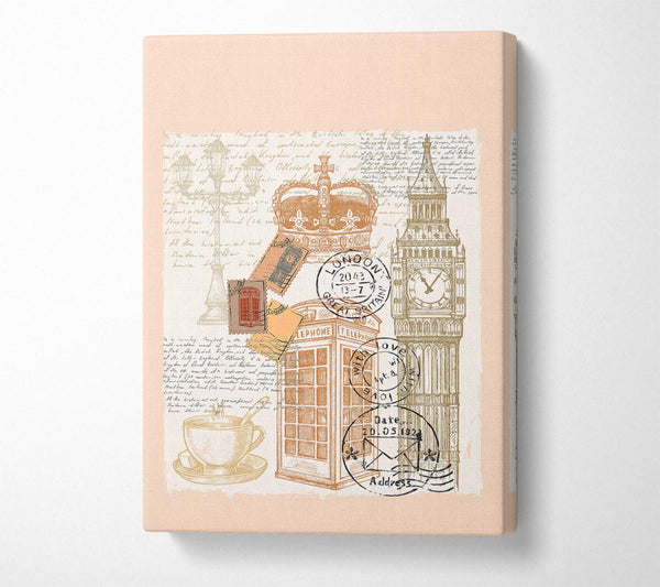  A Canvas Print of Passport Stamps Canvas Print