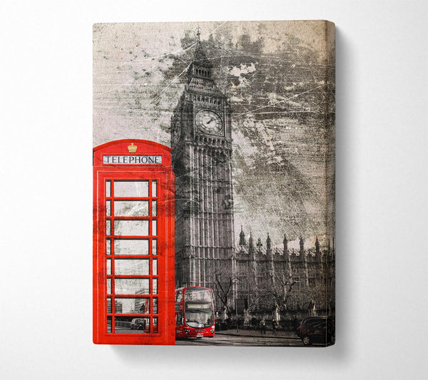  A Canvas Print of Retro Big Ben Canvas Wall Art