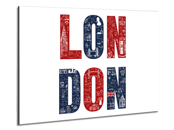 Red White And Blue Metal Print