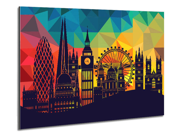 Rainbow London Splash 4 Metal Print