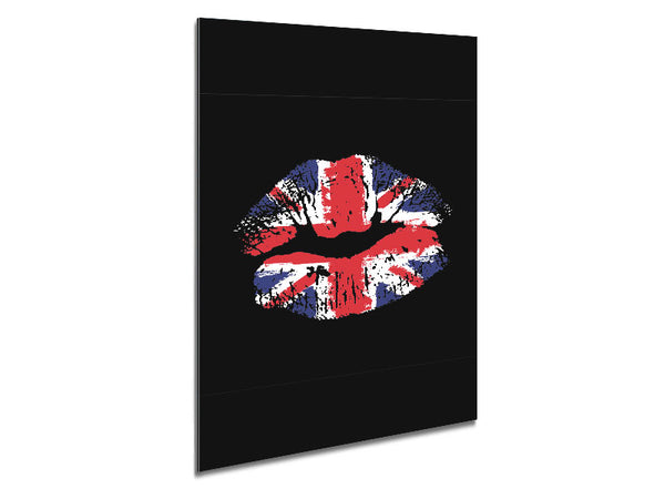 British Flag Lips Metal Print