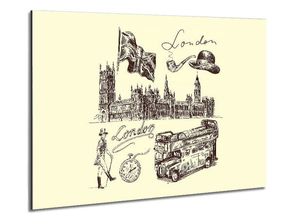 Retro City Metal Print