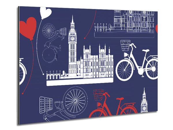 Cycling Around The City Metal Print