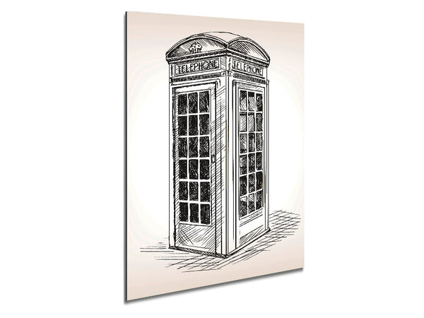 Phone Box Outline Metal Print
