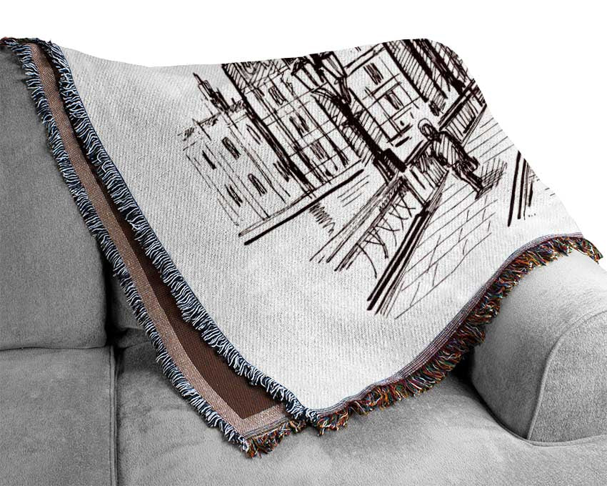 London Street Outline 1 Woven Blanket
