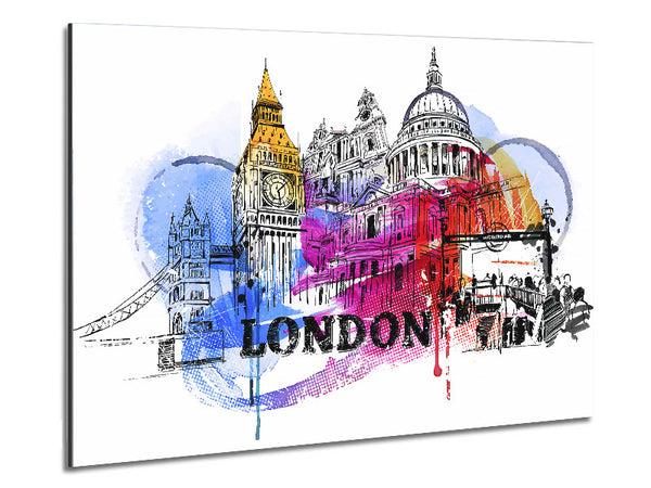 London Iconic Places Metal Print