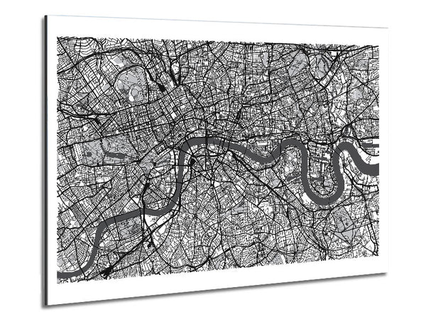 The Map Of London Thames 4 Metal Print