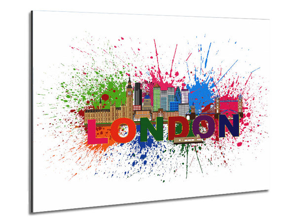 Rainbow London Splash 3 Metal Print