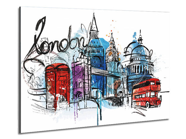 Iconic London Sites Metal Print