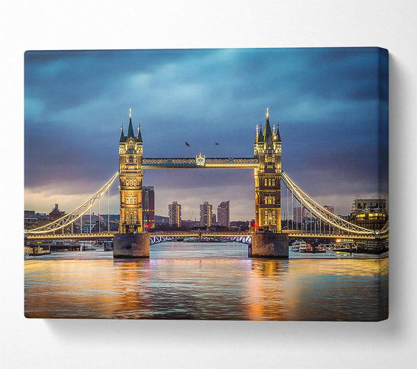  A Canvas Print of Tower Bridge Night Glow Canvas Print