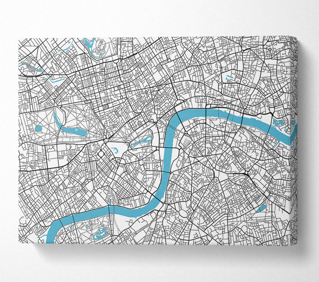  A Canvas Print of The Map Of London Thames 1 Canvas Print