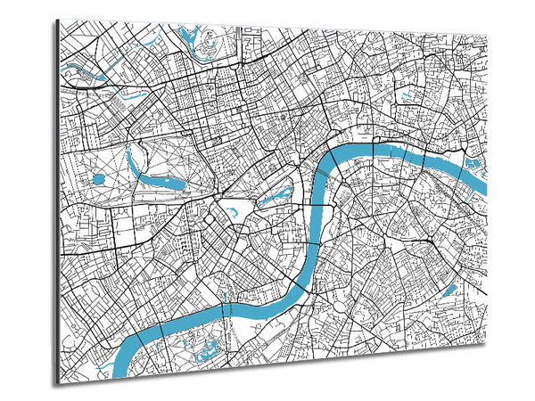 The Map Of London Thames 1 Metal Print