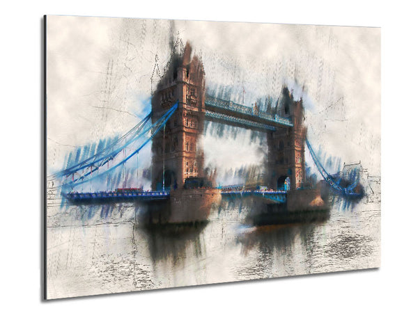 Tower Bridge Watercolour Metal Print