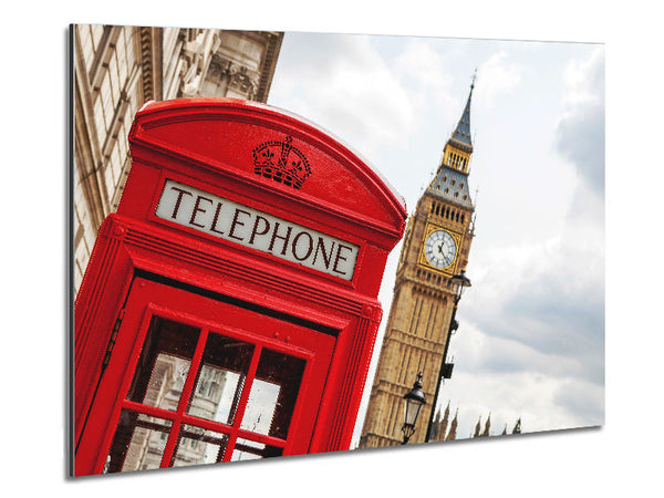 Red Telephone Box Next To Big Ben Metal Print
