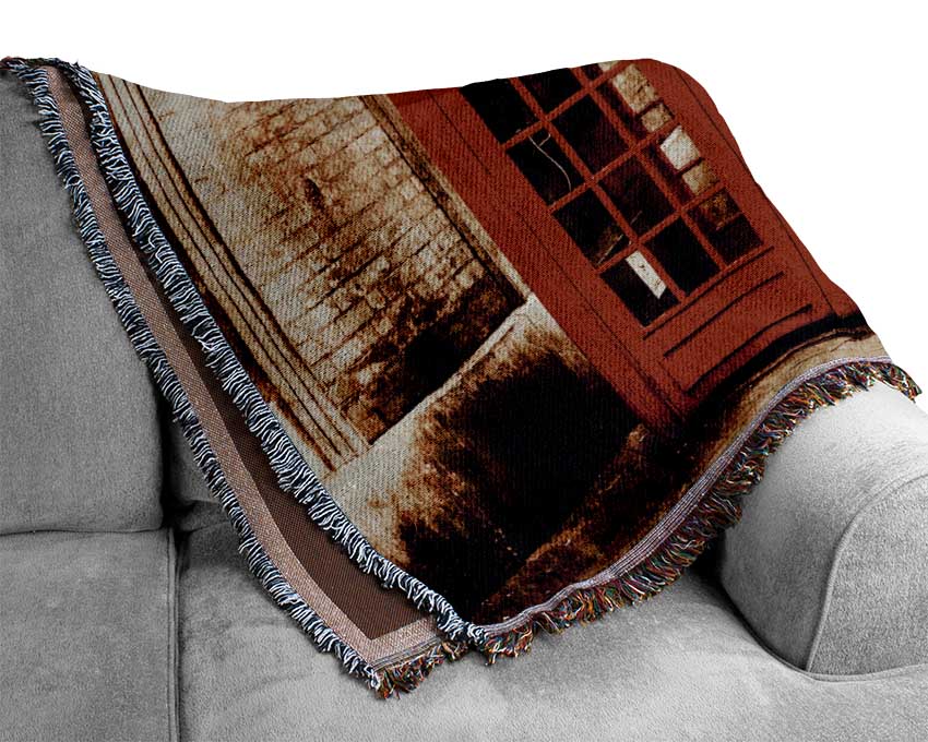 Red London Phone Boxes Woven Blanket