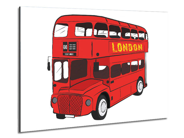 Iconic Red Bus Metal Print