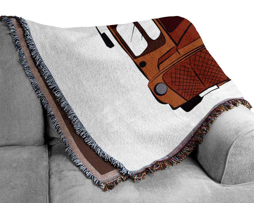 Iconic Red Bus Woven Blanket