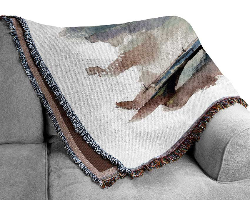 Watercolour Big Ben Houses Of Parliament Woven Blanket