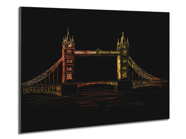 Tower Bridge Glow Metal Print