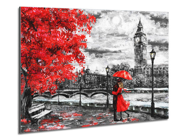 Honeymoon Couple Big Ben Metal Print