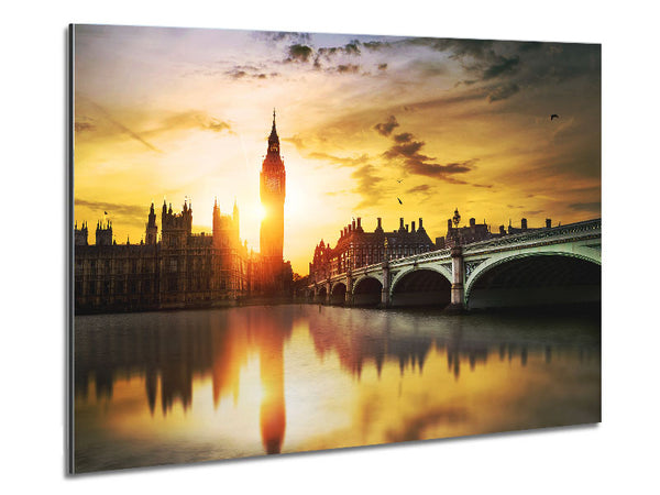Sunset Through Big Ben Metal Print