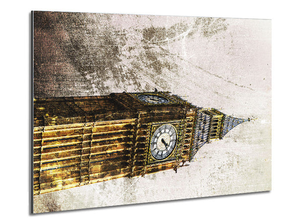 Golden Big Ben Metal Print